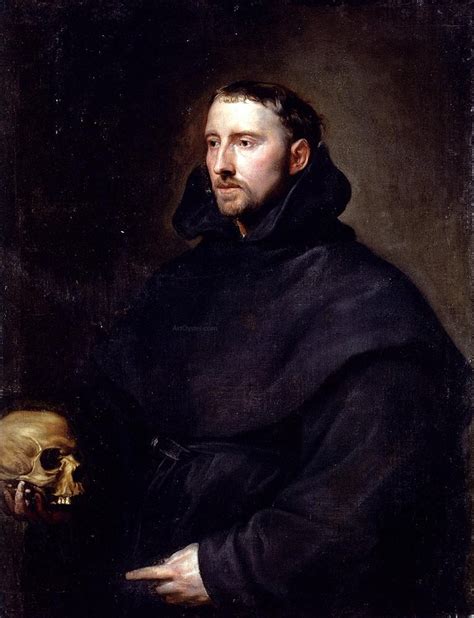 Portrait Of A Monk Of The Benedictine Order Holding A Skull By Sir