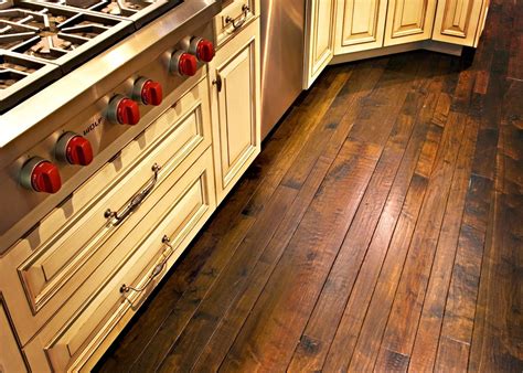 Most laminate flooring is created by binding melamine resin and aluminum oxide at high pressures and extreme temperatures making it harder in most cases than appalachian antique hardwoods reclaimed wood flooring will show signs of wear over time depending on sight conditions, amount of. Striped Pattern Hickory Wood Floor And Rustic Ivory Wooden ...