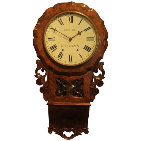 19th Century Walnut Wall Clock For Sale At 1stdibs