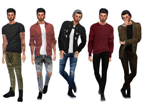 Sims 4 Stuff Male Lookbook Featuring Seze All Tops Are From