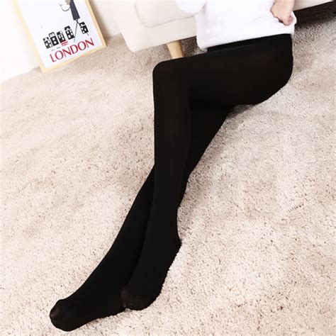 Anself Women Autumn Winter Leggings Solid Thick Warm Tights High Elastic Skinny Bodycon Pants