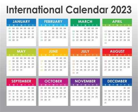 Plantilla De Diseño De Vector De Calendario Colorido Año 2023 Diseño