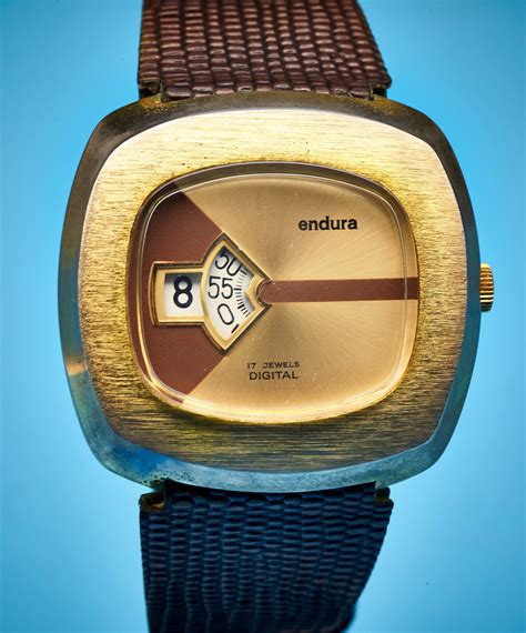 Vintage 1960s Digital Watch Endura Direct Read Watch Mens Unisex