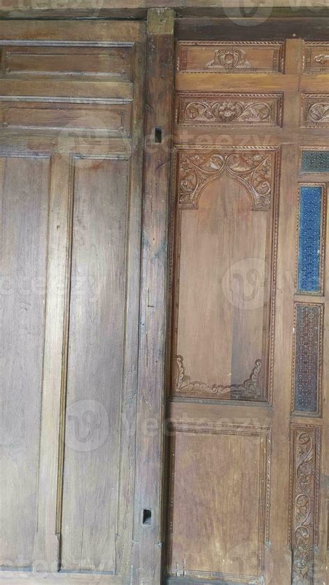 Javanese Traditional Door With Carved Carvings Made Of Wood 23575691
