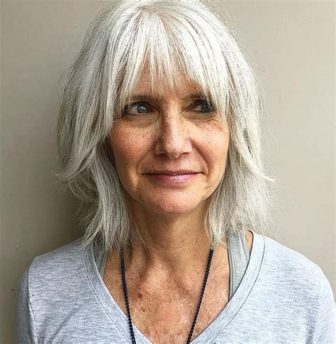 Grey Hair With Bangs Waypointhairstyles