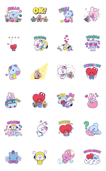 Universtar Bt21 Jelly Candy Stickers Line Whatsapp  Png