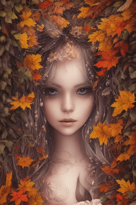 Beautiful Autumn Fairy Graphic · Creative Fabrica