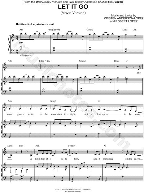 Let it go (bahasa indonesia: "Let It Go (Movie Version)" from 'Frozen' Sheet Music in C ...