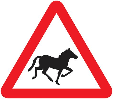 Traffic Signs Wild Horses Ahead Seton