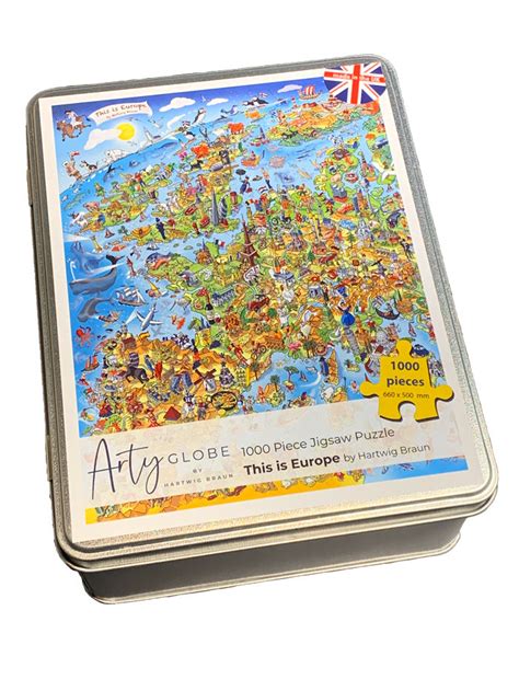 1000 Piece Jigsaw Puzzle In Tin Box This Is Europe Arty Globe By