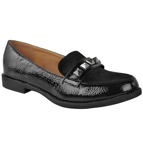 womens ladies loafers brogues pumps casual school office comfy work flats size ebay