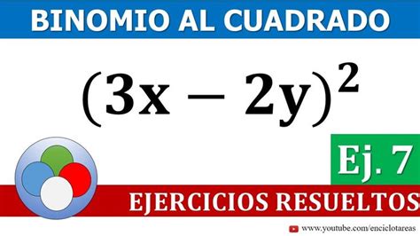 Binomio Al Cuadrado Ejemplo 7 Youtube Math Primer Education