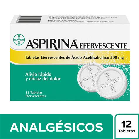 Aspirina 500 Mg Bayer Caja X 12 Tabletas Efervescentes Farmaexpress