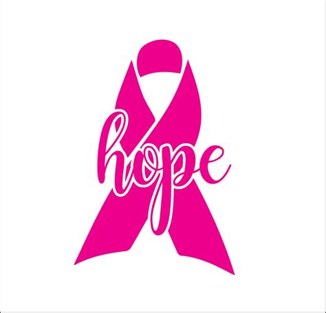 Hope Cancer Awareness Ribbon File Svg Ai Dxf Eps Png Etsy