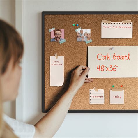 Buy Board2by Cork Board Bulletin Board 48 X 36 Black Aluminium Framed