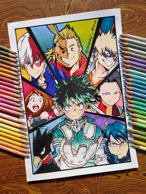 Damn Completed My Mha Poster Bokunoheroacademia Naruto Sketch