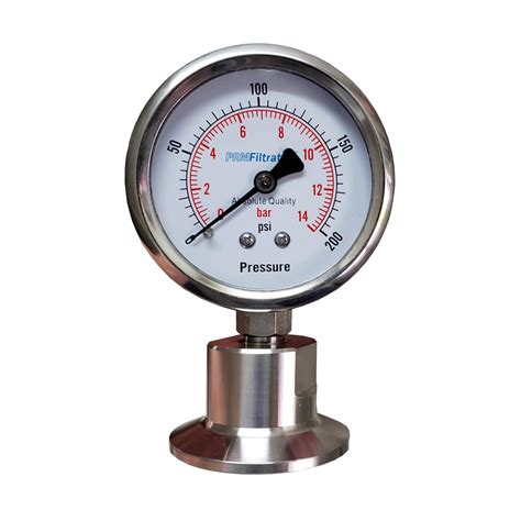 Prm 0 200 Psi Pressure Gauge 25 Inch Stainless Steel Case And Internals