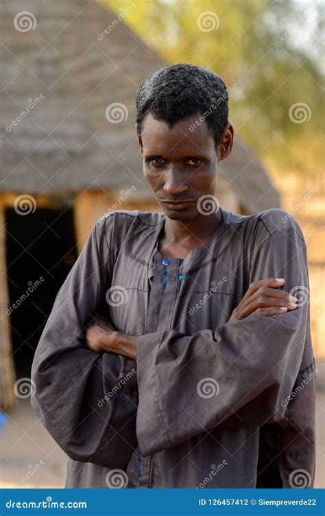 Unidentified Fulani Skinny Man Stands In The Village Fulanis Editorial Photography Image Of