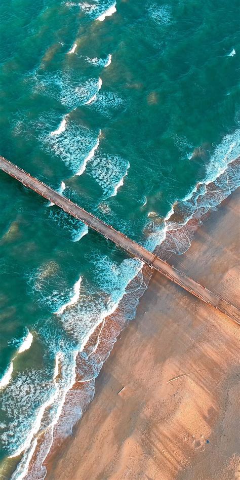 Pier Beach Beautifula Aerial View 1080x2160 Wallpaper Aerial View