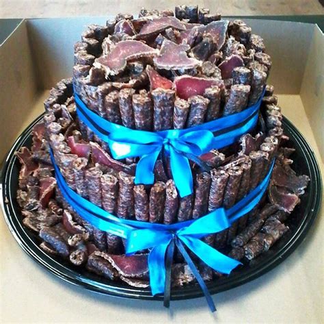 Celebrate the fact that they can now legally drink with a unique gift honoring the occasion. Biltong cake...always a good idea, doesn't need to be big ...