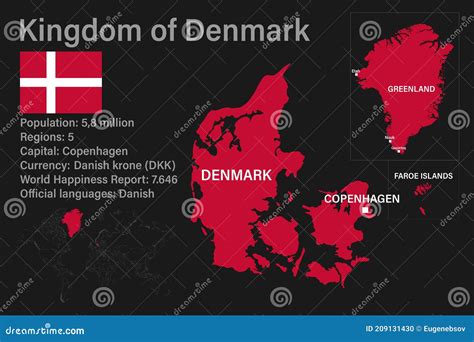 Denmark Highly Detailed Editable Political Map With Labeling Cartoon