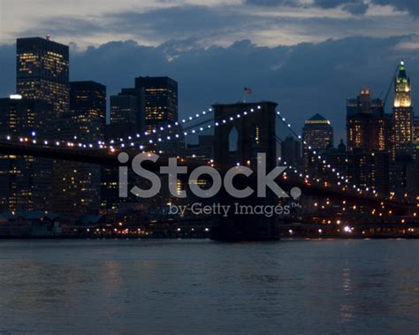 Brooklyn Bridge As Evening Falls Stock Photo Royalty Free Freeimages