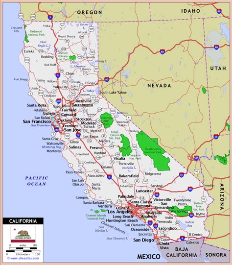 California Map With Highways Topographic Map Of Usa With States