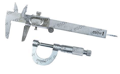 Esaw Vernier Caliper Screw Gauge Set 125mm Caliper And 25mm Micrometer