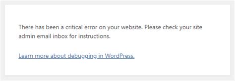 How To Change Wordpress Critical Error Page Content Wpassist