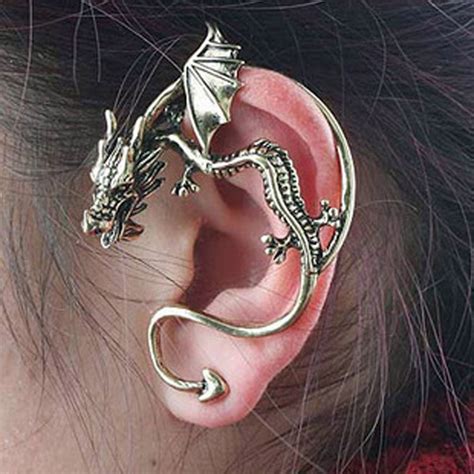 Hot Sale Personality Complex Gothic Punk Dragon Shaped Non Pierced Ear