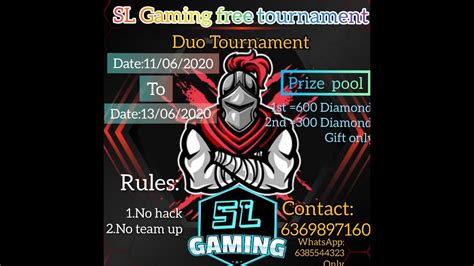 Earn instant cash rewards by participating in online free fire mobile tournaments! SL Gaming Free fire free Duo tournament - YouTube