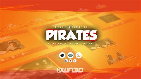 Animated Pirates Overlay Package Twitchyoutubefacebookco Obsslobs