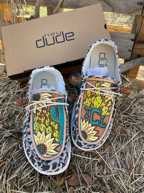 Custom Tooled Hey Dudes | Western shoes, Hey dude, Leather