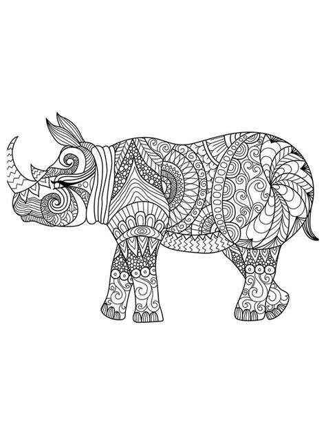 This bird has a beautiful coat color color pink and white like a. Free Rhino coloring pages for Adults. Printable to ...