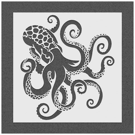 Octopus Stencil Octopus Wall Art Stencil Reusable Stencils Etsy