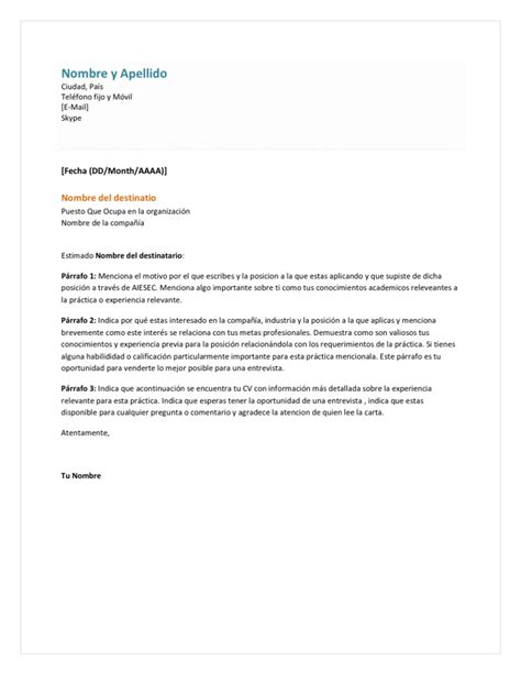 Cover Letter Example Pdf Comunicación Informática Y Tecnología De