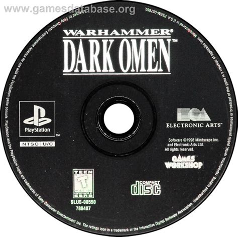 Warhammer Dark Omen Sony Playstation Artwork Disc