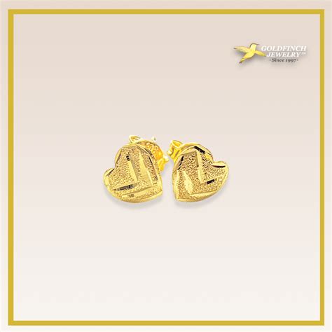 Subang Paku Love Butterfly Design Emas 916 Gold Goldfinch Jewelry