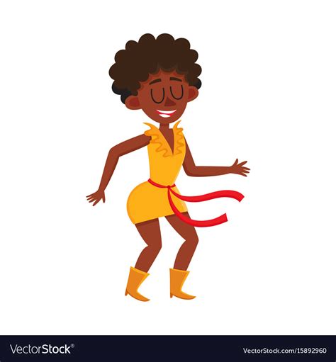 Pretty Black African American Woman Dancing Vector Image