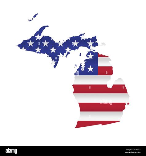 Michigan Us State Flag Map Vector Isolated Stock Vector Image And Art Alamy