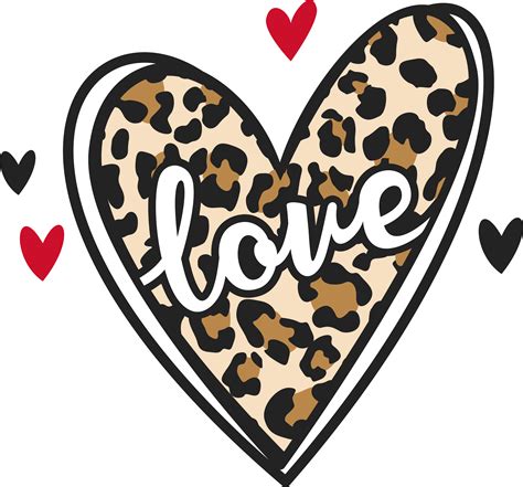 Leopard Print Heart Png Free Png Image