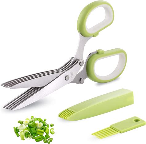 Herb Scissors Mcomce Herb Scissors With 5 Blades And Cover