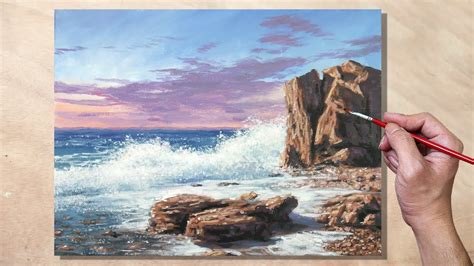 Sculpture Painted Rock Landscape Painting Sunset Beach Painting On Stone Acrylic Painting Art