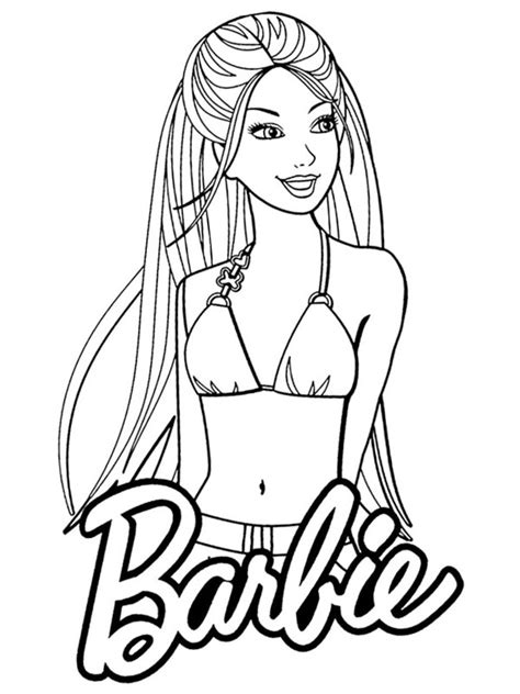 Målarbild Barbie i bikini roligamalarbilder se