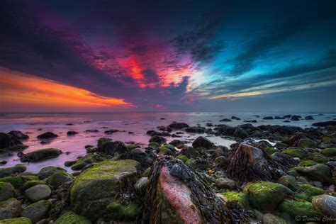 1090001 Sunlight Landscape Sunset Sea Bay Rock Shore Sky Beach