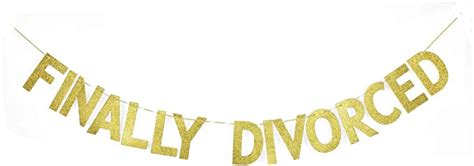Finally Divorced Banner Gold Gliter Paper Sign Decors For