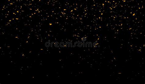 Yellow Particles Effect Dust Debris Isolated On Background Motion