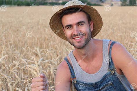 Young Cute Farmer Boy In The Fields Stock Image Image Of Farmer
