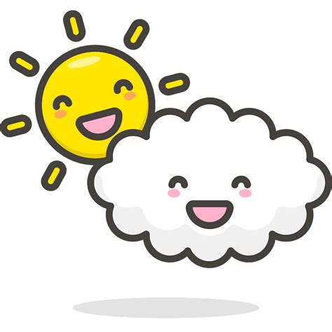 Sun Behind Cloud Emoji Clipart Free Download Transparent Png Creazilla