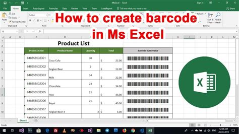 How to generate barcode in Ms Excel With barcode font | Excel Tutorials